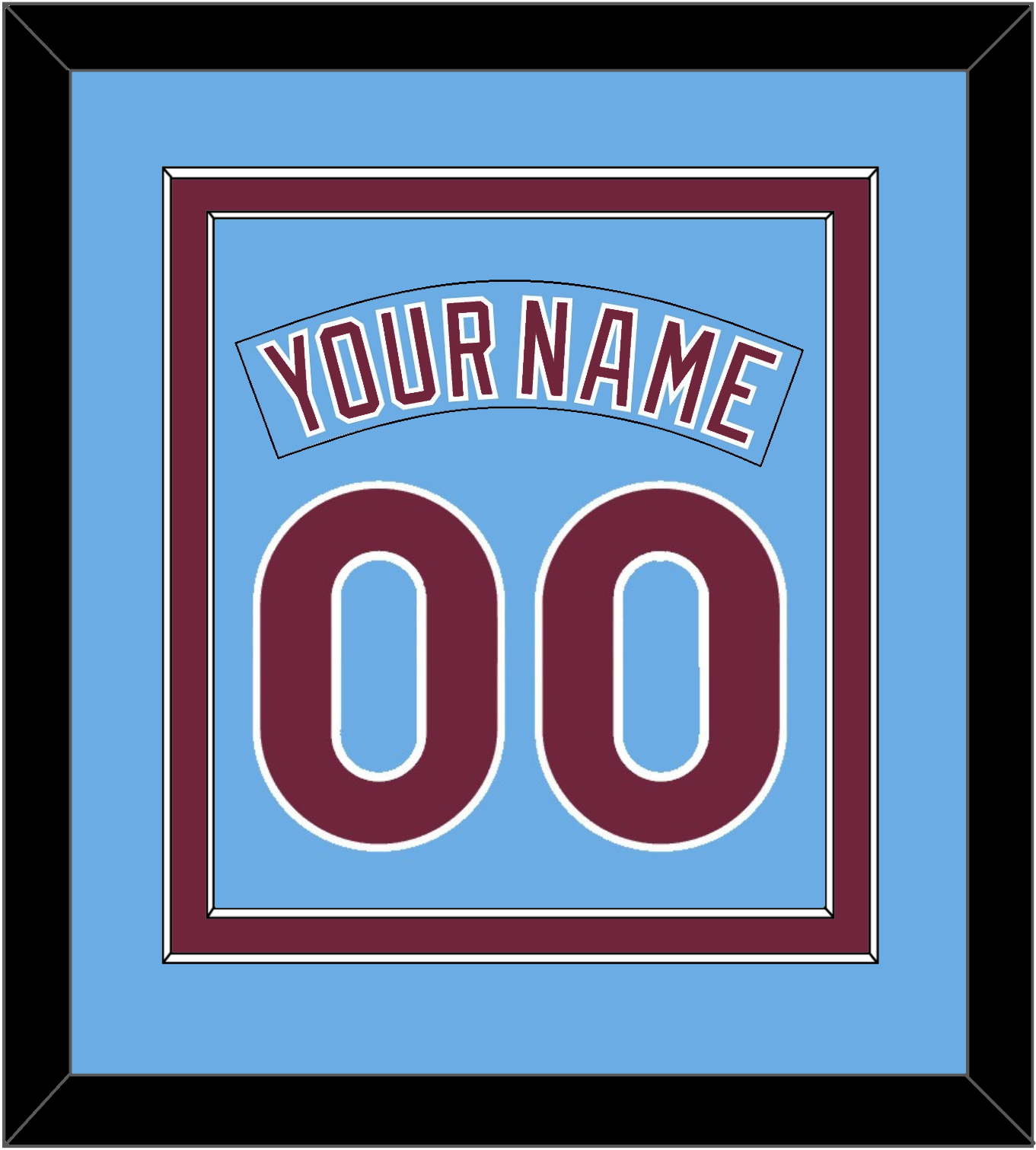 Philadelphia Nameplate & Number Combined - Nostalgia Powder Blue - Signature Tier 3