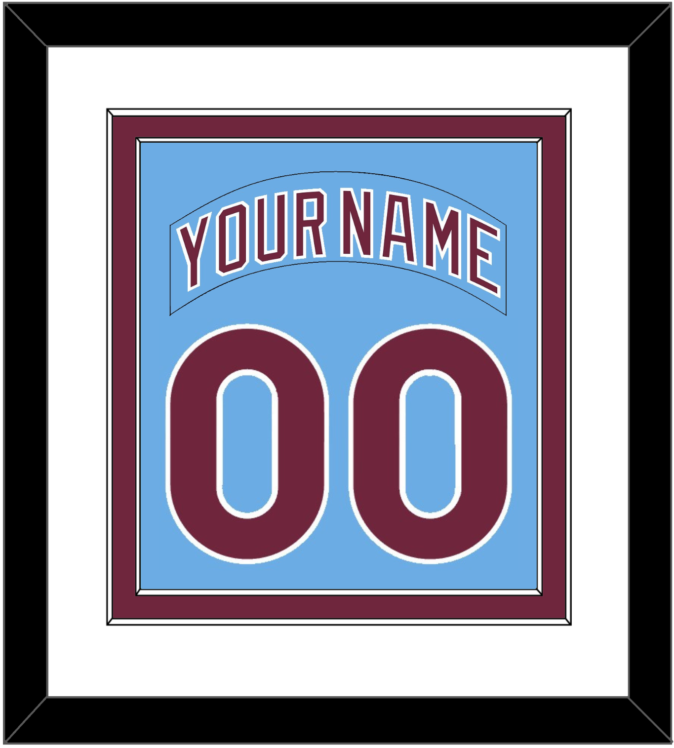 Philadelphia Nameplate & Number Combined - Road Powder Blue (1973-1986) - Signature Tier 1