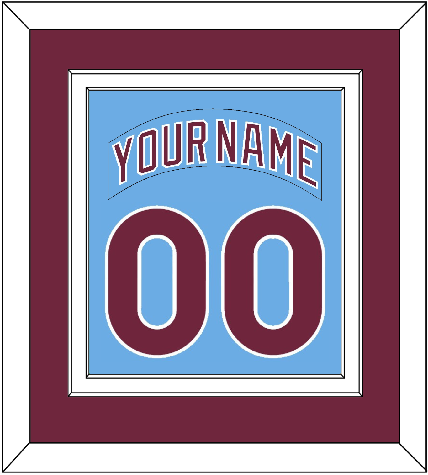 Philadelphia Nameplate & Number Combined - Road Powder Blue (1973-1986) - Signature Tier 2