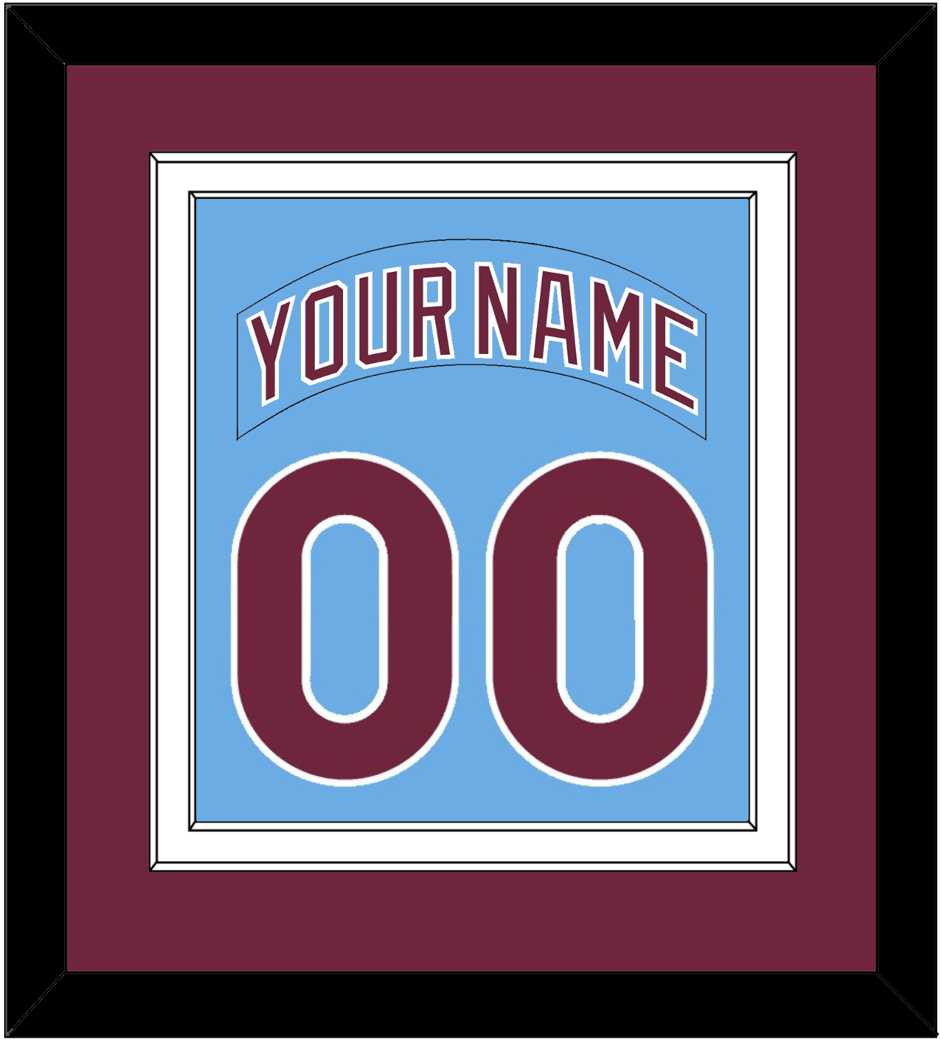 Philadelphia Nameplate & Number Combined - Road Powder Blue (1973-1986) - Signature Tier 2