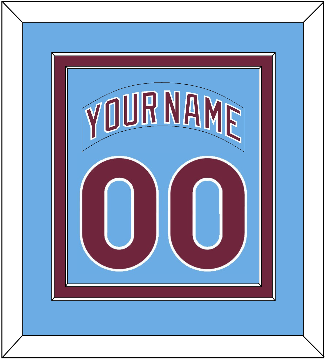 Philadelphia Nameplate & Number Combined - Road Powder Blue (1973-1986) - Signature Tier 3