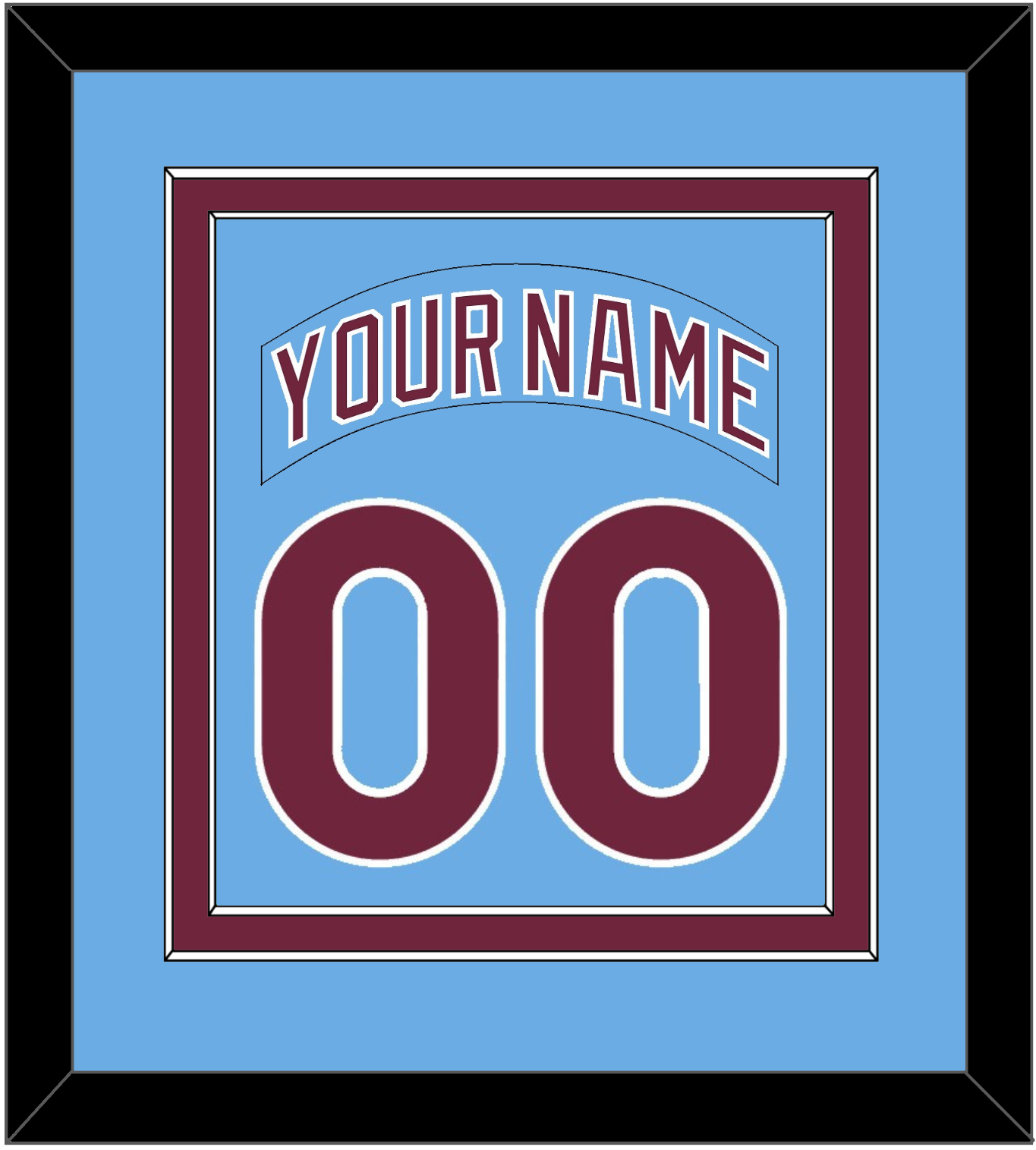 Philadelphia Nameplate & Number Combined - Road Powder Blue (1973-1986) - Signature Tier 3