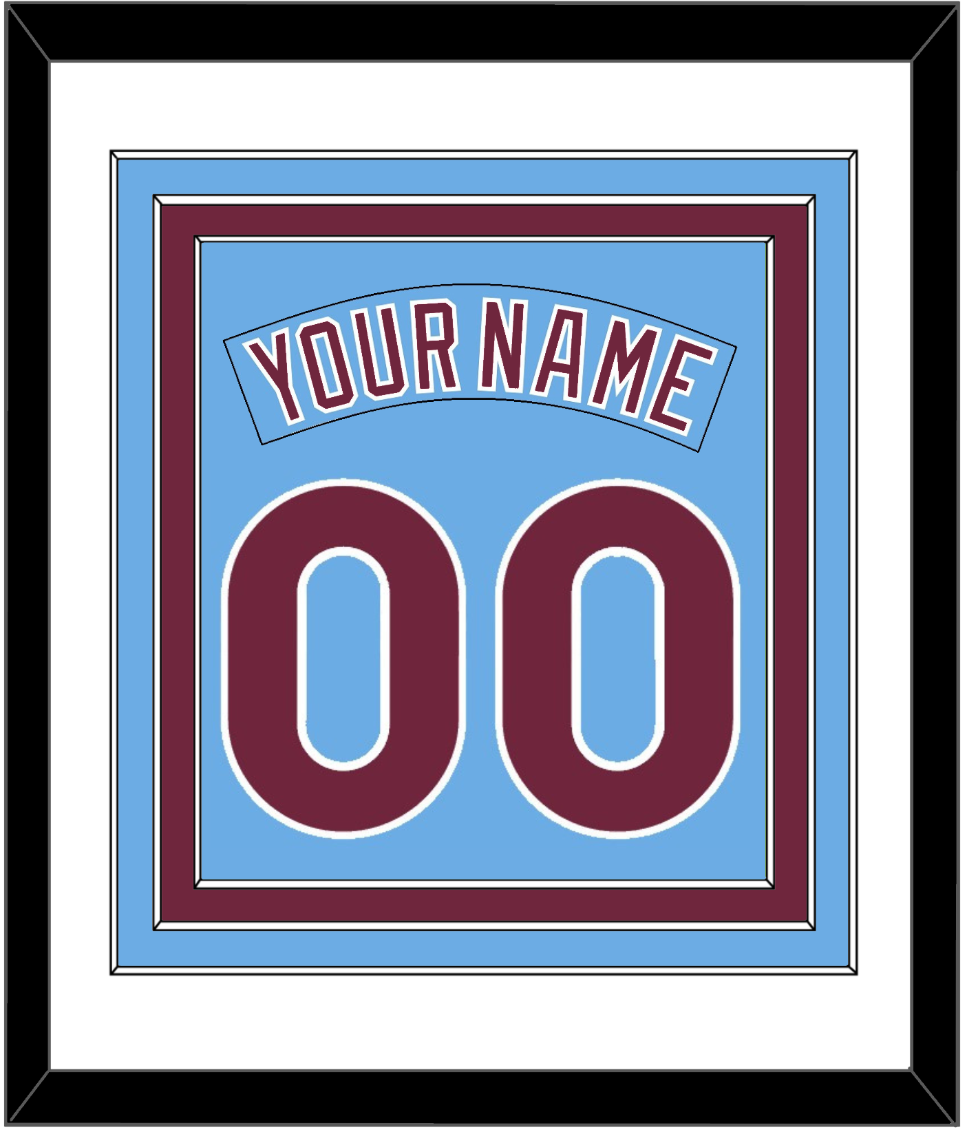 Philadelphia Nameplate & Number Combined - Nostalgia Powder Blue - Premier Tier 1