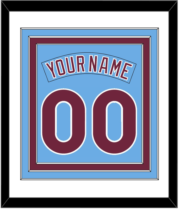 Philadelphia Nameplate & Number Combined - Nostalgia Powder Blue - Triple Mat 1