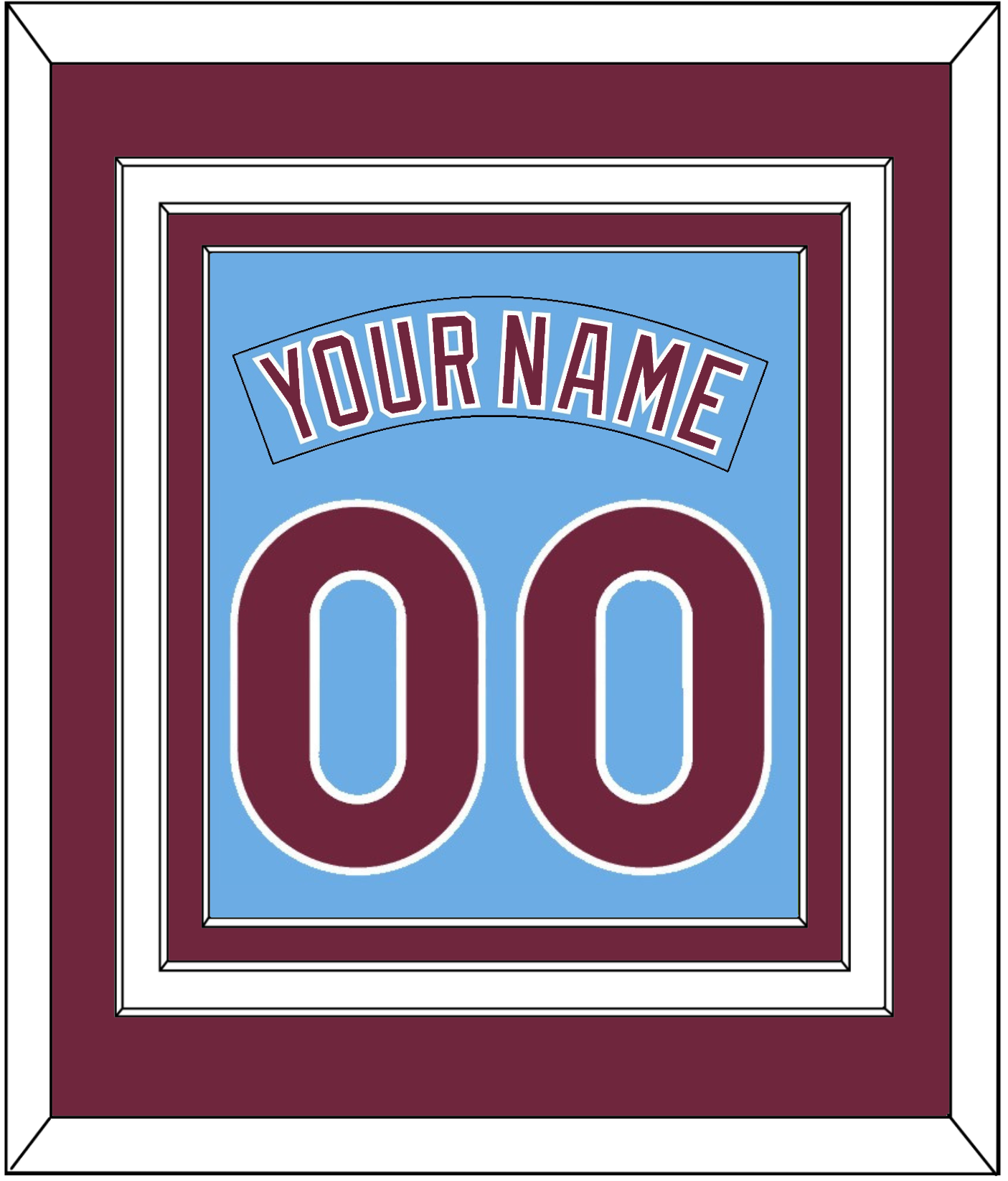 Philadelphia Nameplate & Number Combined - Nostalgia Powder Blue - Premier Tier 2
