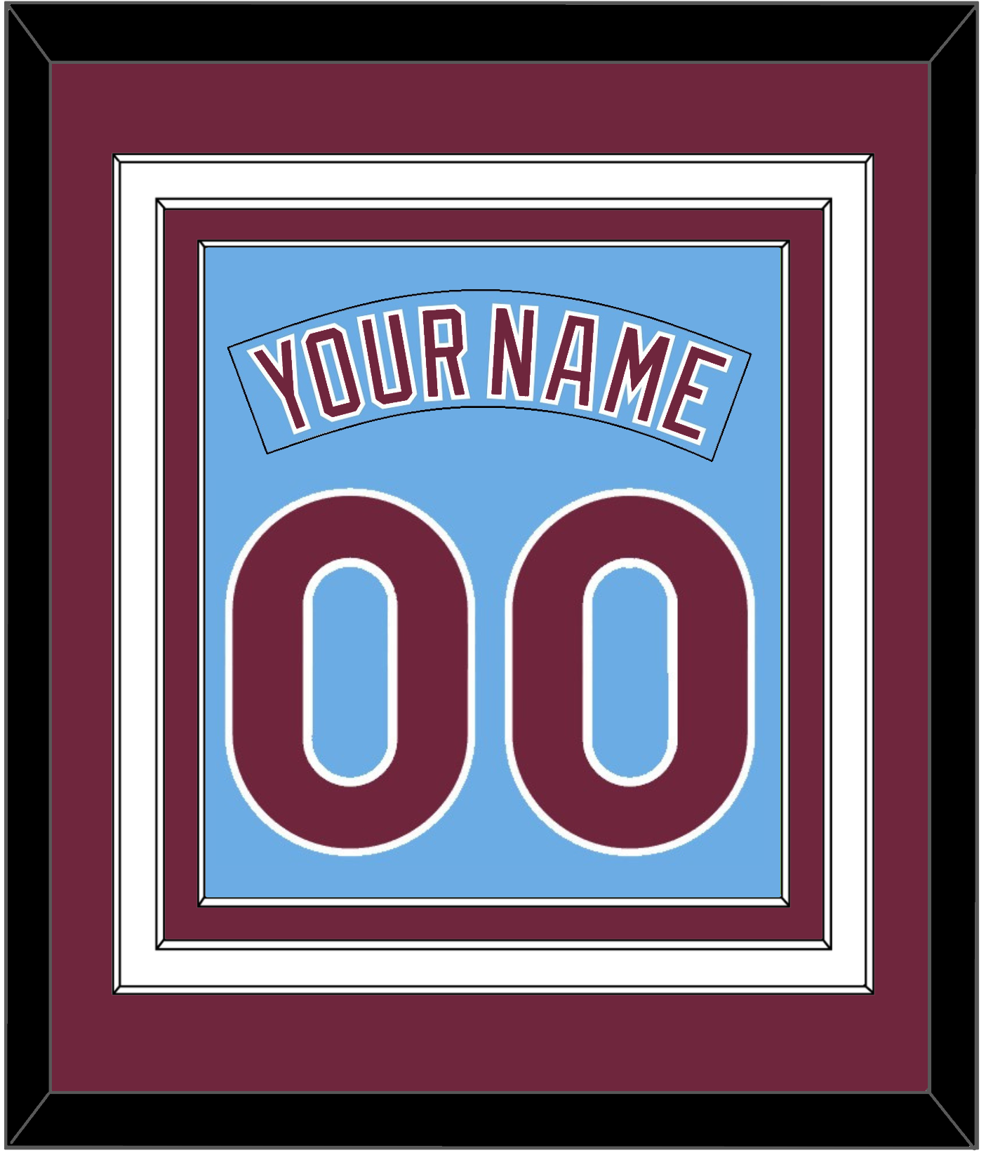 Philadelphia Nameplate & Number Combined - Nostalgia Powder Blue - Premier Tier 2