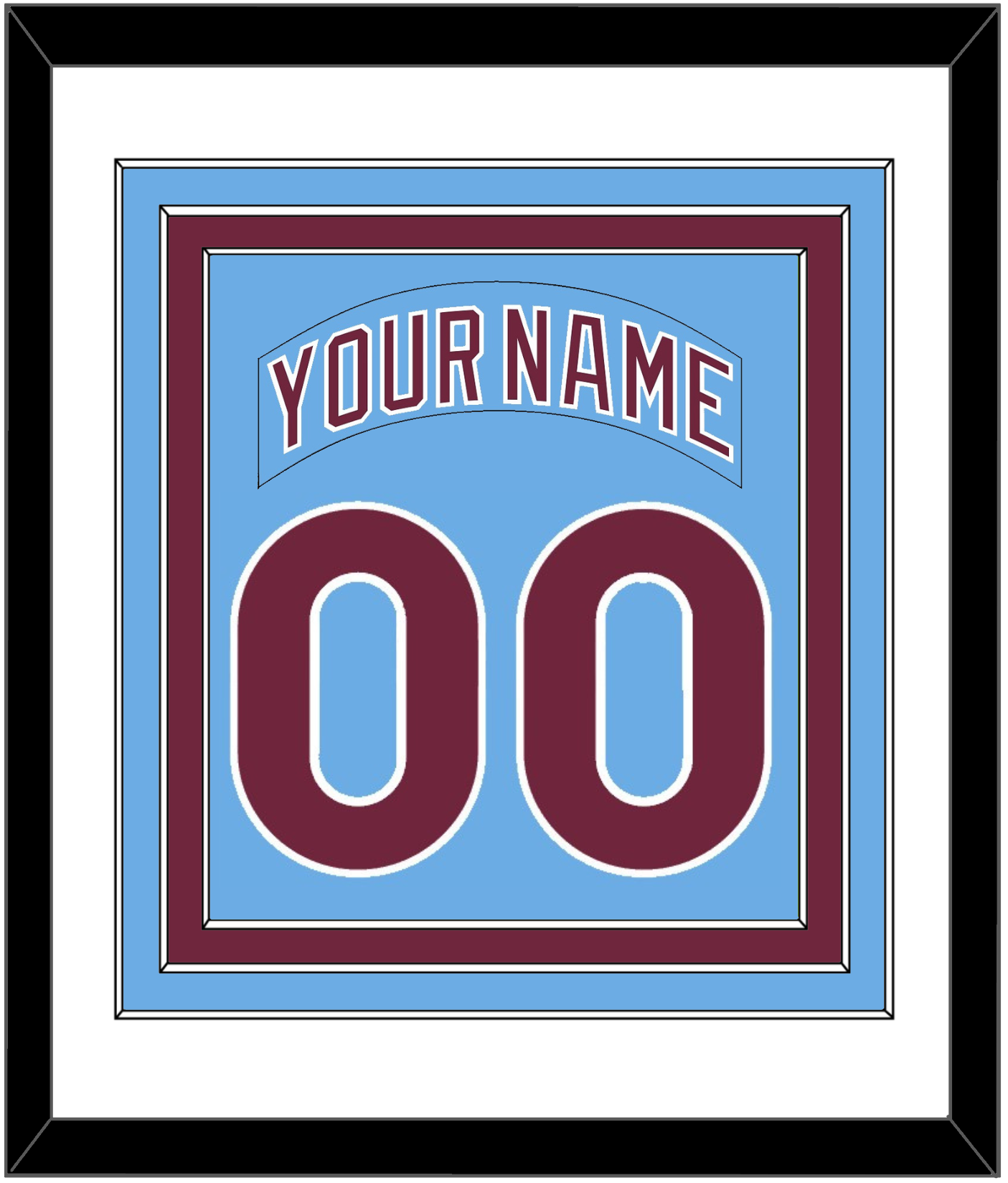 Philadelphia Nameplate & Number Combined - Road Powder Blue (1973-1986) - Premier Tier 1