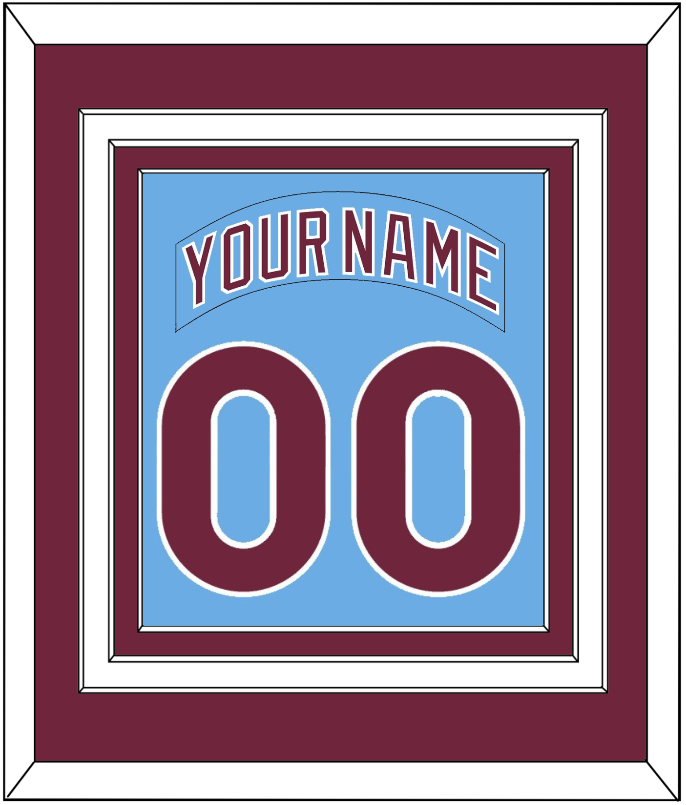 Philadelphia Nameplate & Number Combined - Road Powder Blue (1973-1986) - Premier Tier 2
