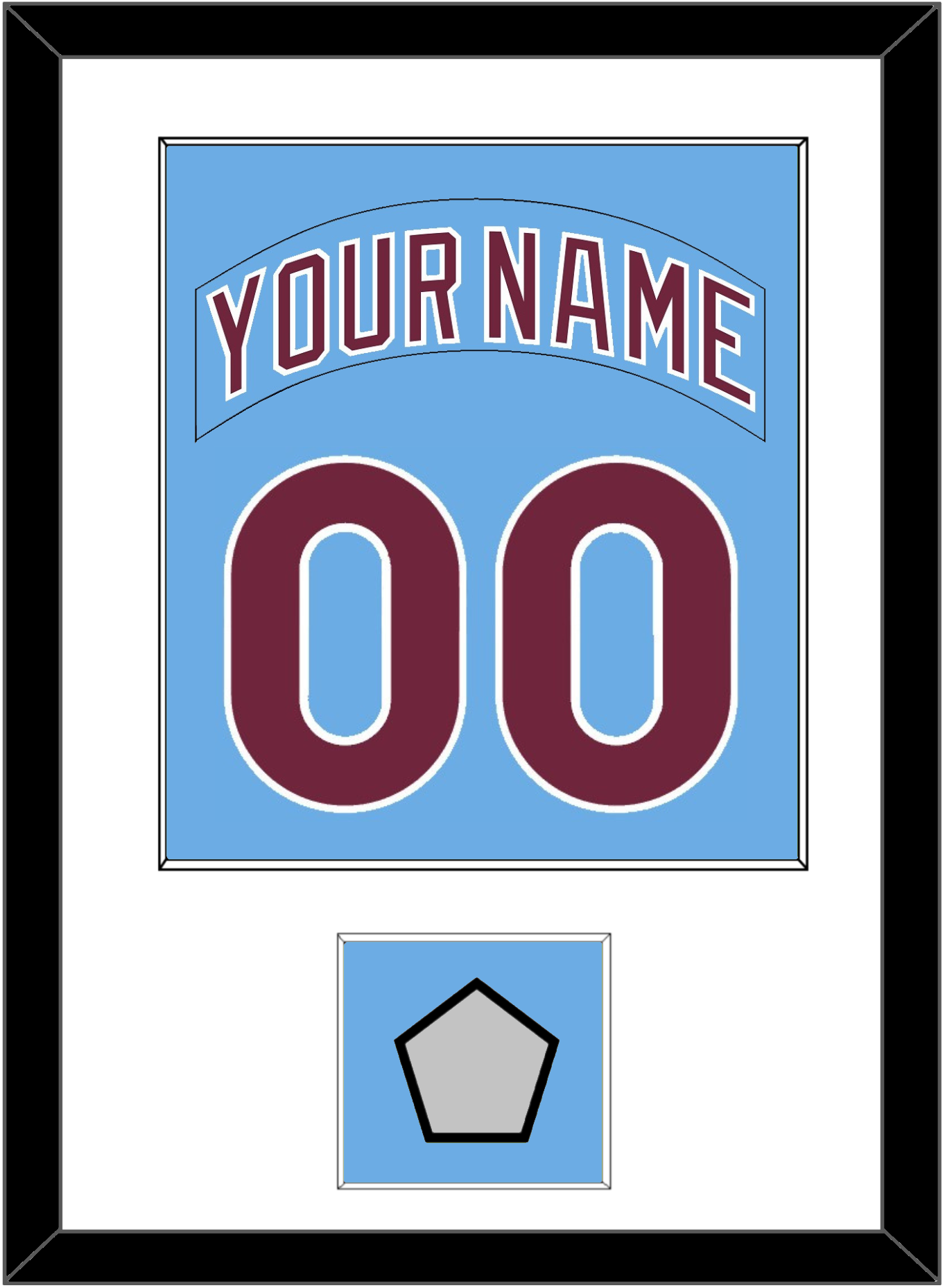 Philadelphia Nameplate & Number Combined With World Series Patch - Road Powder Blue (1973-1986) - Essential Tier 1