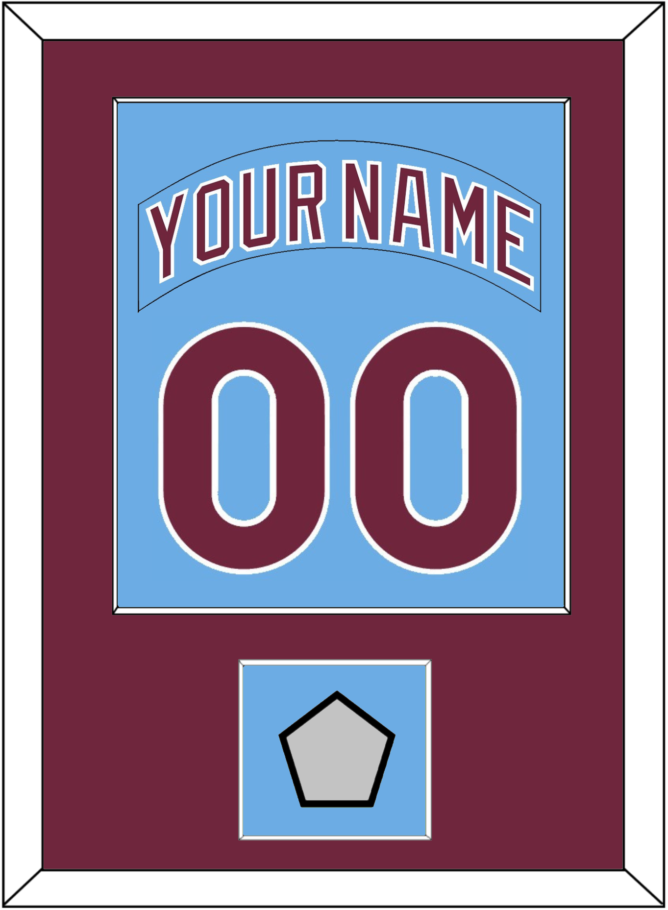 Philadelphia Nameplate & Number Combined With World Series Patch - Road Powder Blue (1973-1986) - Essential Tier 2
