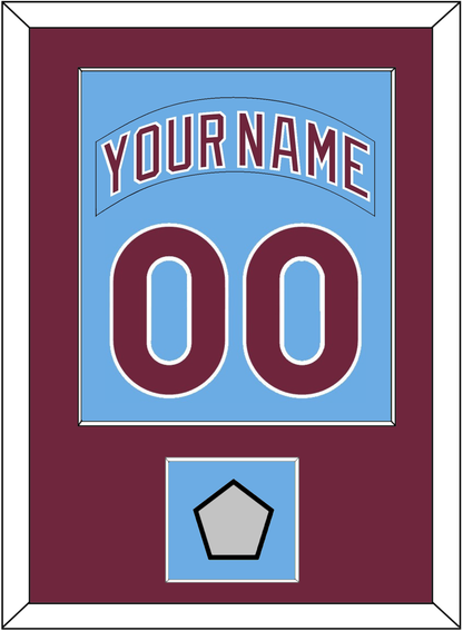 Philadelphia Nameplate & Number Combined With World Series Patch - Road Powder Blue (1973-1986) - Essential Tier 2