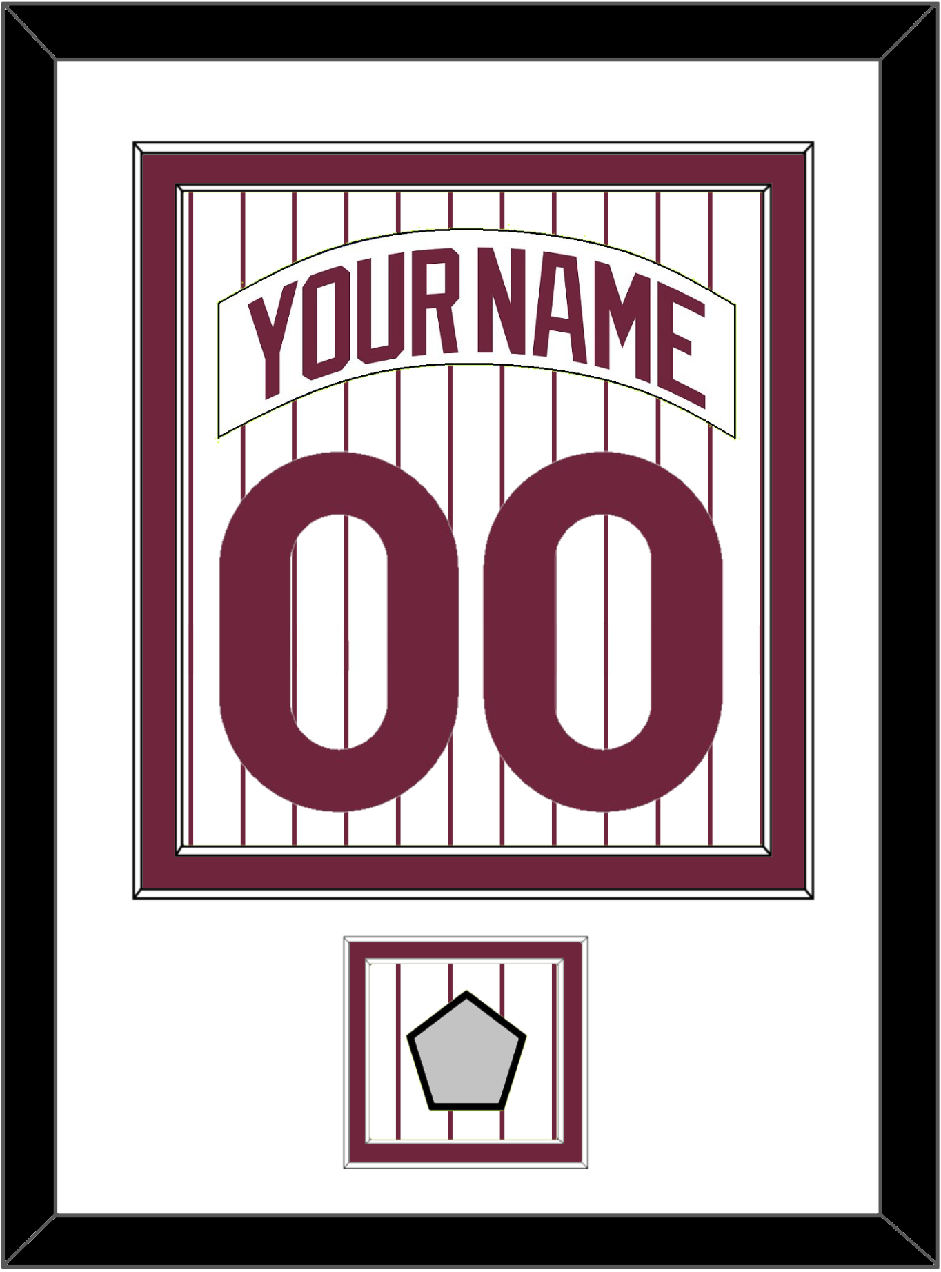 Philadelphia Nameplate & Number Combined With World Series Patch - Home Pinstripes (1975-1986) - Signature Tier 1