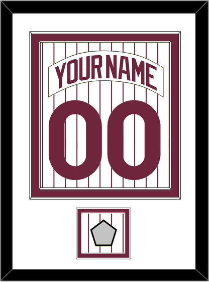 Philadelphia Nameplate & Number Combined With World Series Patch - Home Pinstripes (1975-1986) - Signature Tier 1