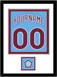 Philadelphia Nameplate & Number & World Series Patch - Road Powder Blue (1973-1986) - Double Mat 1