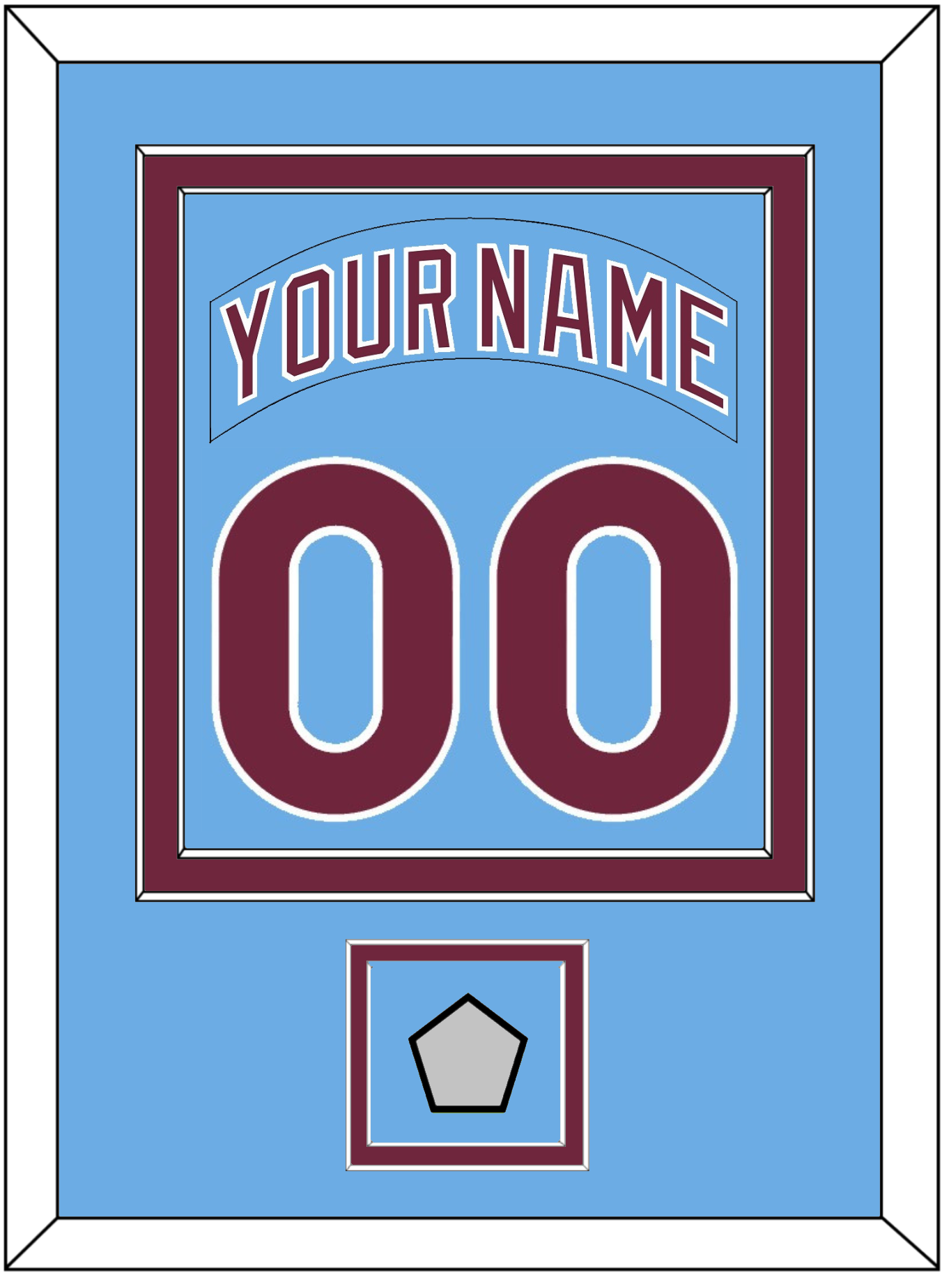 Philadelphia Nameplate & Number Combined With World Series Patch - Road Powder Blue (1973-1986) - Signature Tier 2