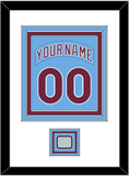 Philadelphia Nameplate & Number Combined With World Series Patch - Road Powder Blue (1973-1986) - Triple Mat 1