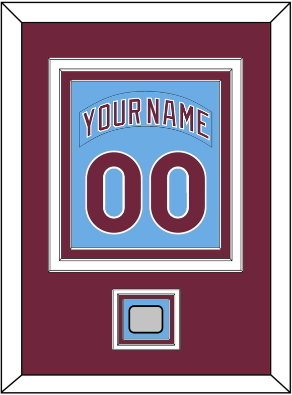 Philadelphia Nameplate & Number Combined With World Series Patch - Road Powder Blue (1973-1986) - Triple Mat 2
