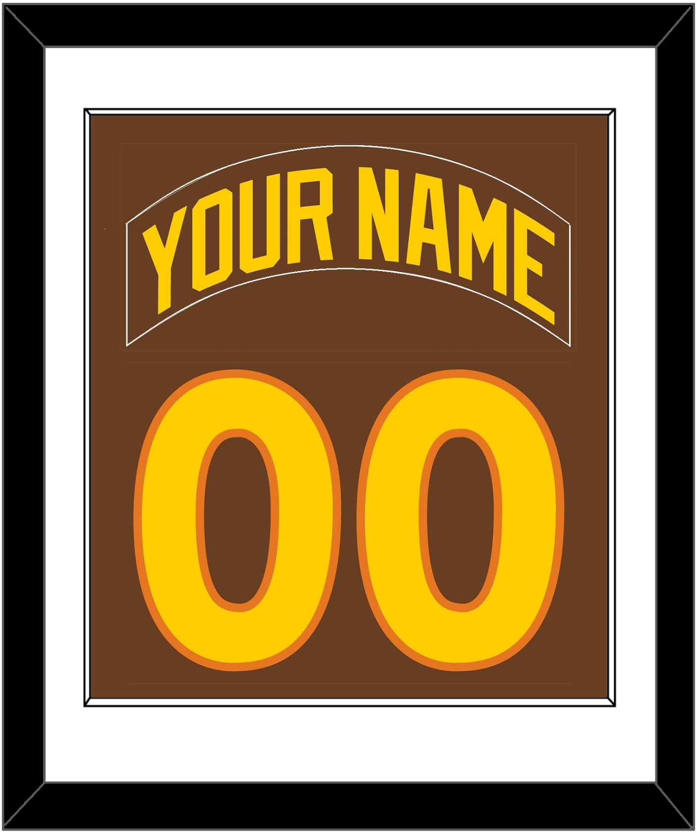 San Diego Nameplate & Number Combined - Road Brown (1980-1984) - Essential Tier 1