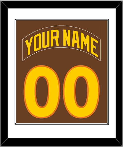 San Diego Nameplate & Number Combined - Road Brown (1980-1984) - Essential Tier 1