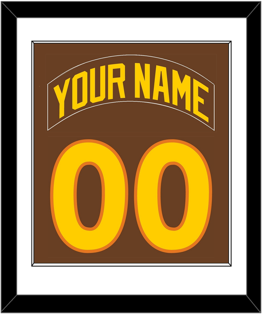 San Diego Nameplate & Number Combined - Road Brown (1980-1984) - Essential Tier 1