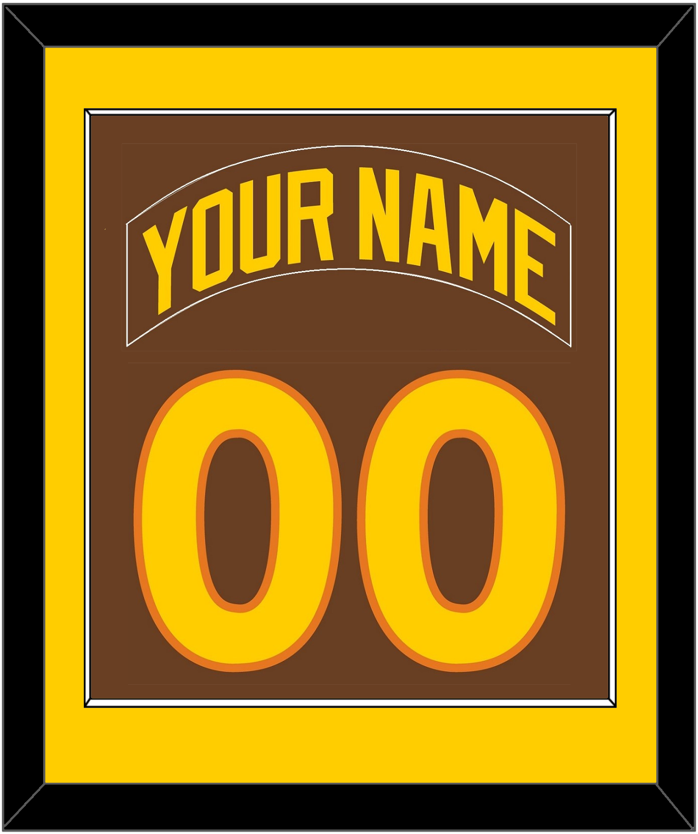 San Diego Nameplate & Number Combined - Road Brown (1980-1984) - Essential Tier 2