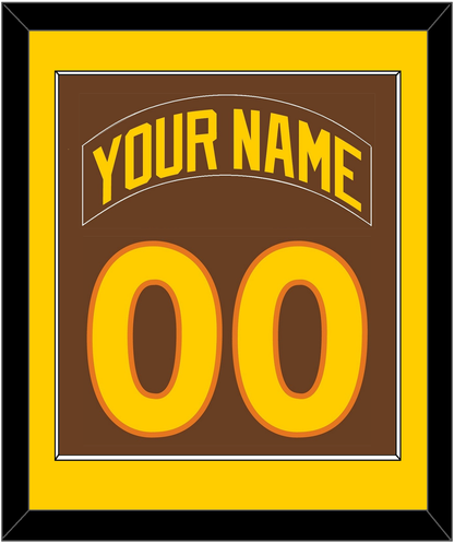 San Diego Nameplate & Number Combined - Road Brown (1980-1984) - Essential Tier 2