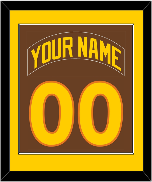 San Diego Nameplate & Number Combined - Road Brown (1980-1984) - Essential Tier 2