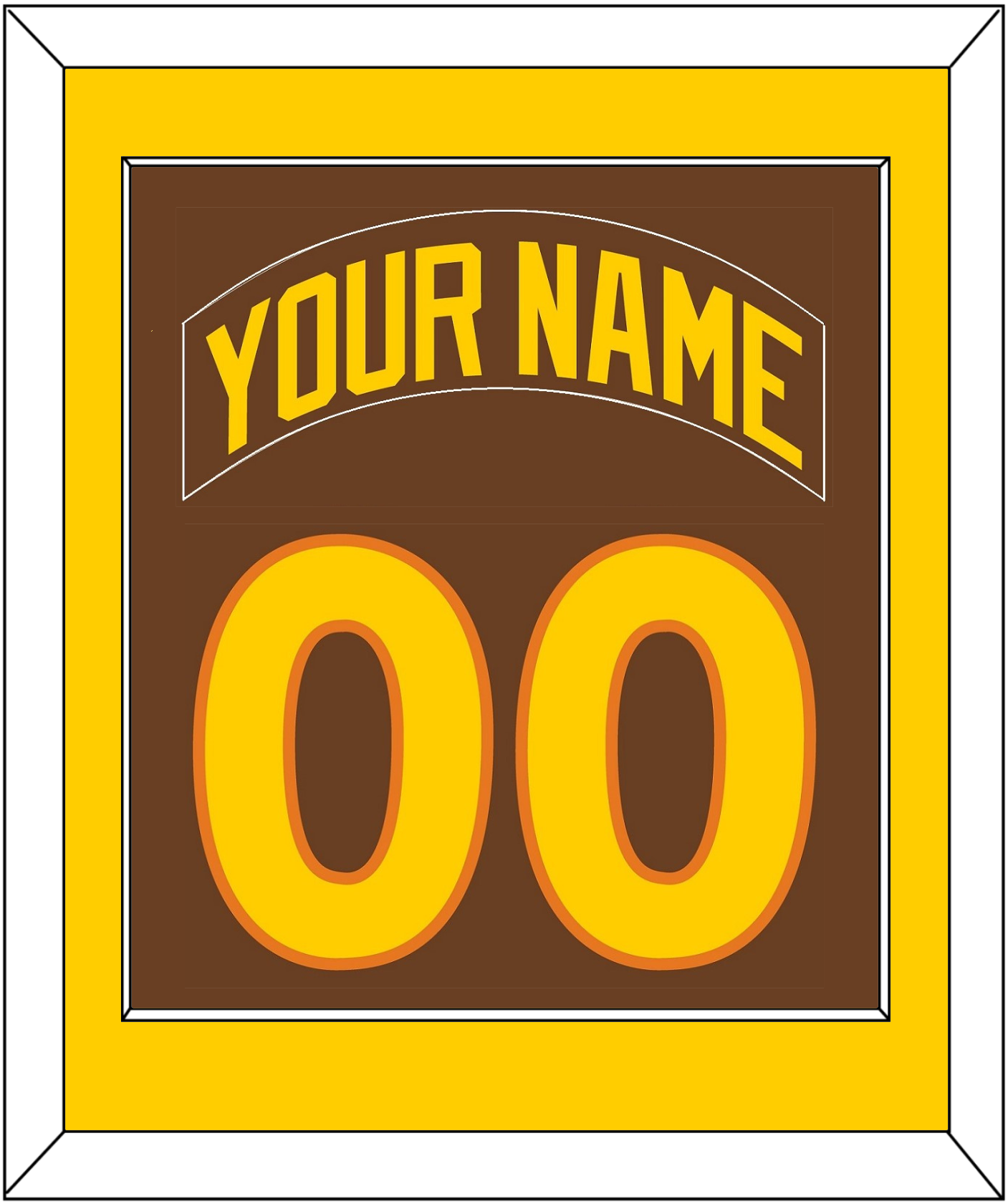San Diego Nameplate & Number Combined - Road Brown (1980-1984) - Essential Tier 2