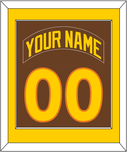 San Diego Nameplate & Number Combined - Road Brown (1980-1984) - Essential Tier 2