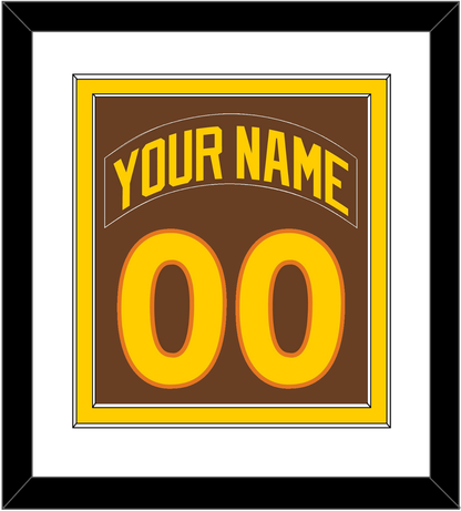 San Diego Nameplate & Number Combined - Road Brown (1980-1984) - Signature Tier 1