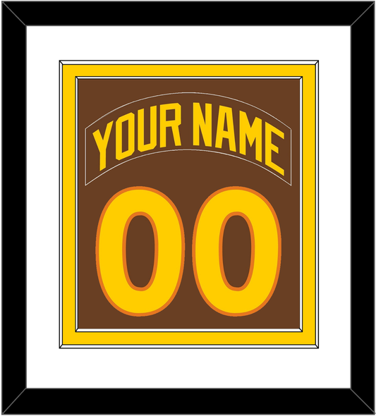 San Diego Nameplate & Number Combined - Road Brown (1980-1984) - Signature Tier 1