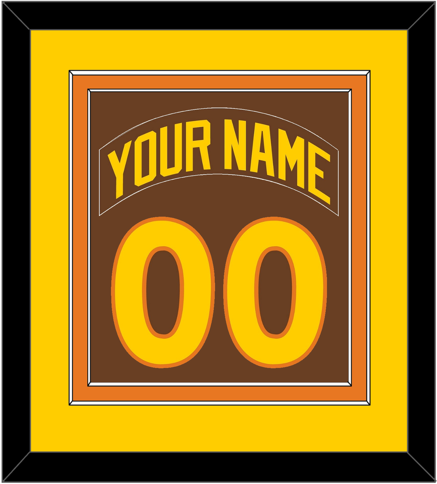 San Diego Nameplate & Number Combined - Road Brown (1980-1984) - Signature Tier 2