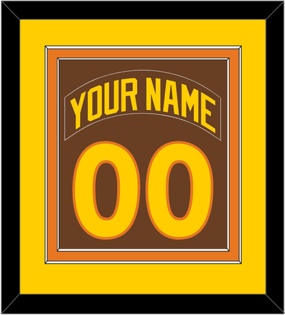 San Diego Nameplate & Number Combined - Road Brown (1980-1984) - Signature Tier 2