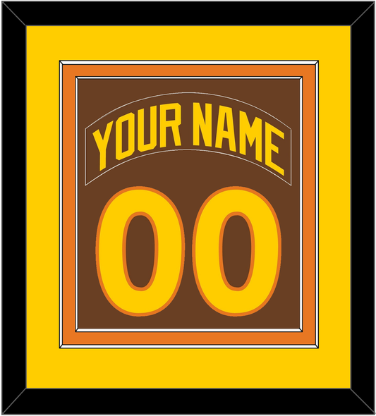 San Diego Nameplate & Number Combined - Road Brown (1980-1984) - Signature Tier 2
