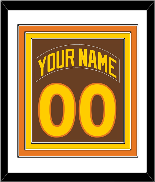 San Diego Nameplate & Number Combined - Road Brown (1980-1984) - Premier Tier 1