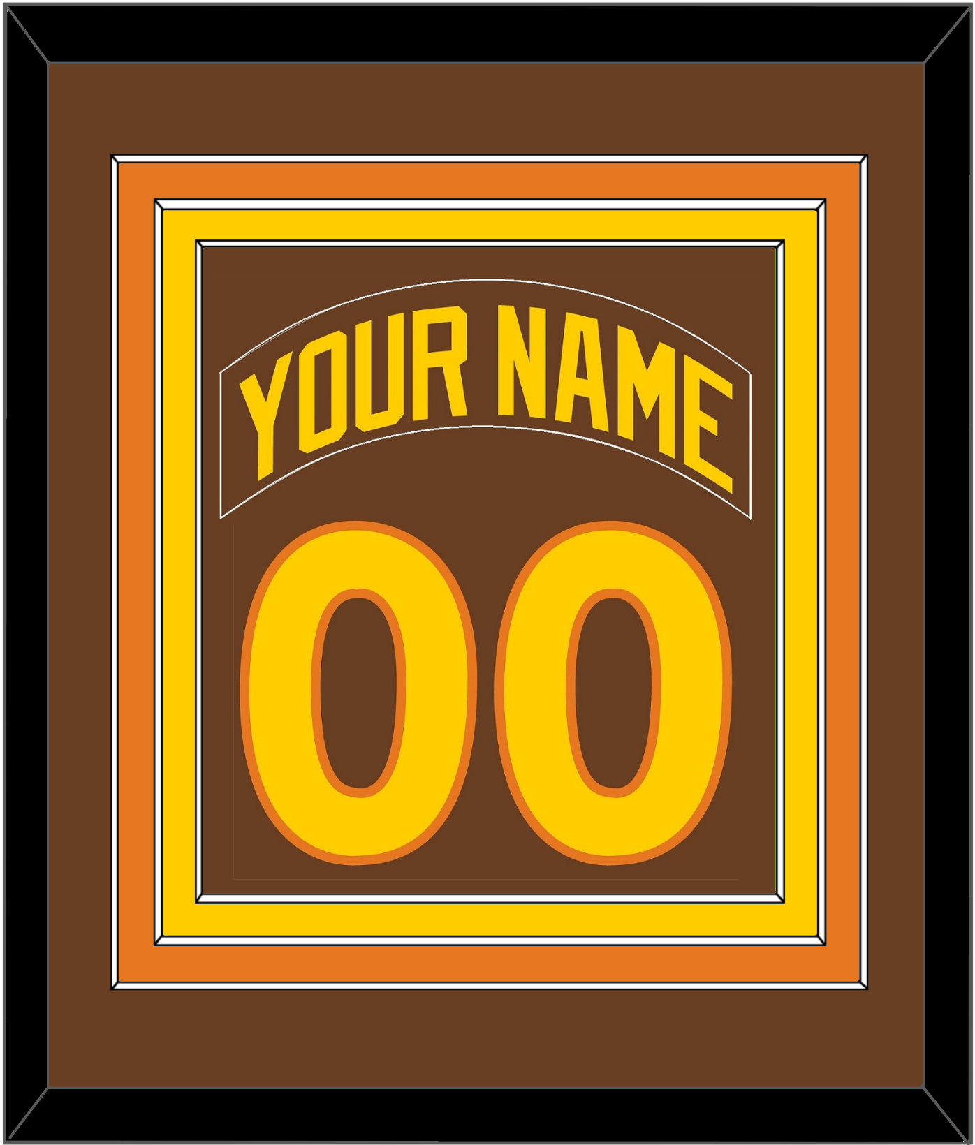 San Diego Nameplate & Number Combined - Road Brown (1980-1984) - Premier Tier 2