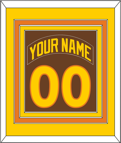 San Diego Nameplate & Number Combined - Road Brown (1980-1984) - Premier Tier 3