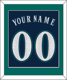 Seattle Name & Number - Alternate Road Navy - Single Mat 2