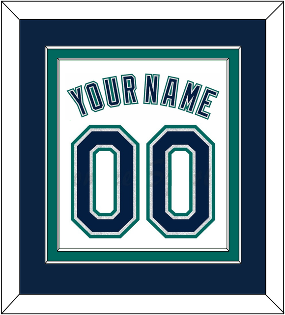 Seattle Name & Number - Home White - Double Mat 3