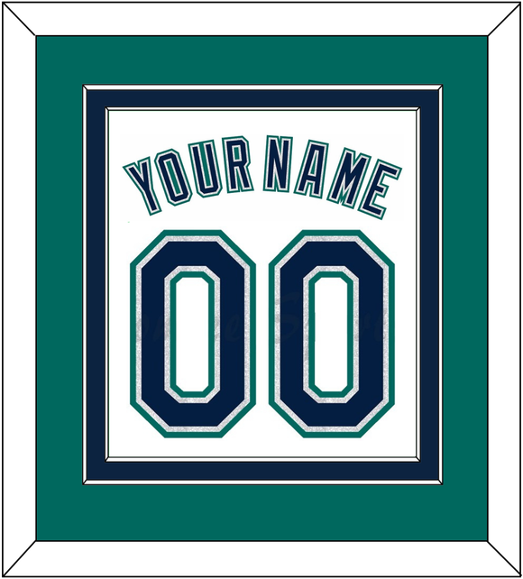 Seattle Name & Number - Home White - Double Mat 4