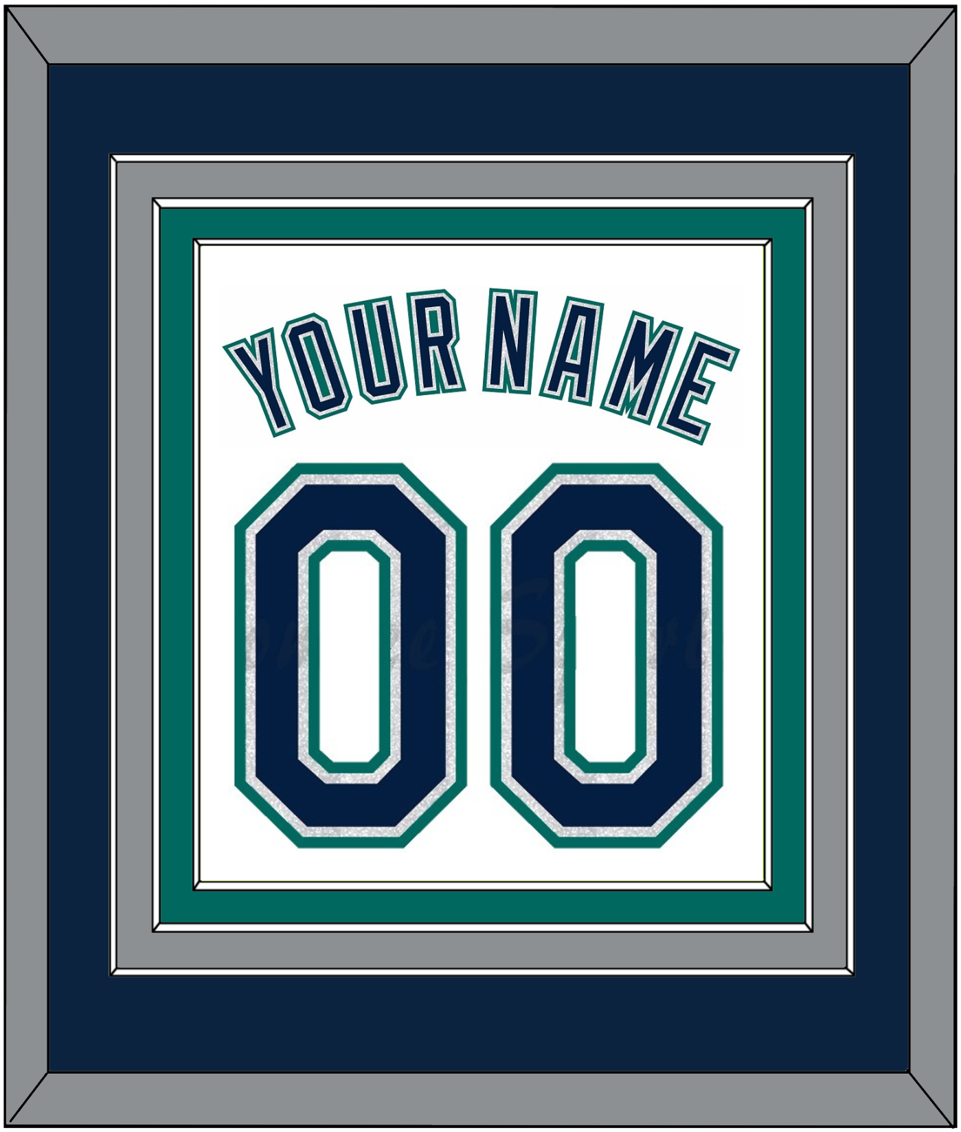 Seattle Name & Number - Home White - Premier Tier 2