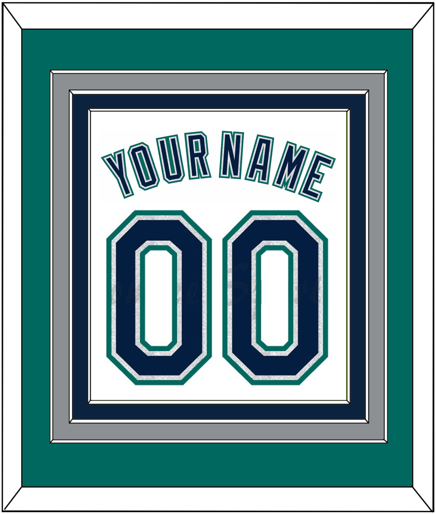 Seattle Name & Number - Home White - Premier Tier 3