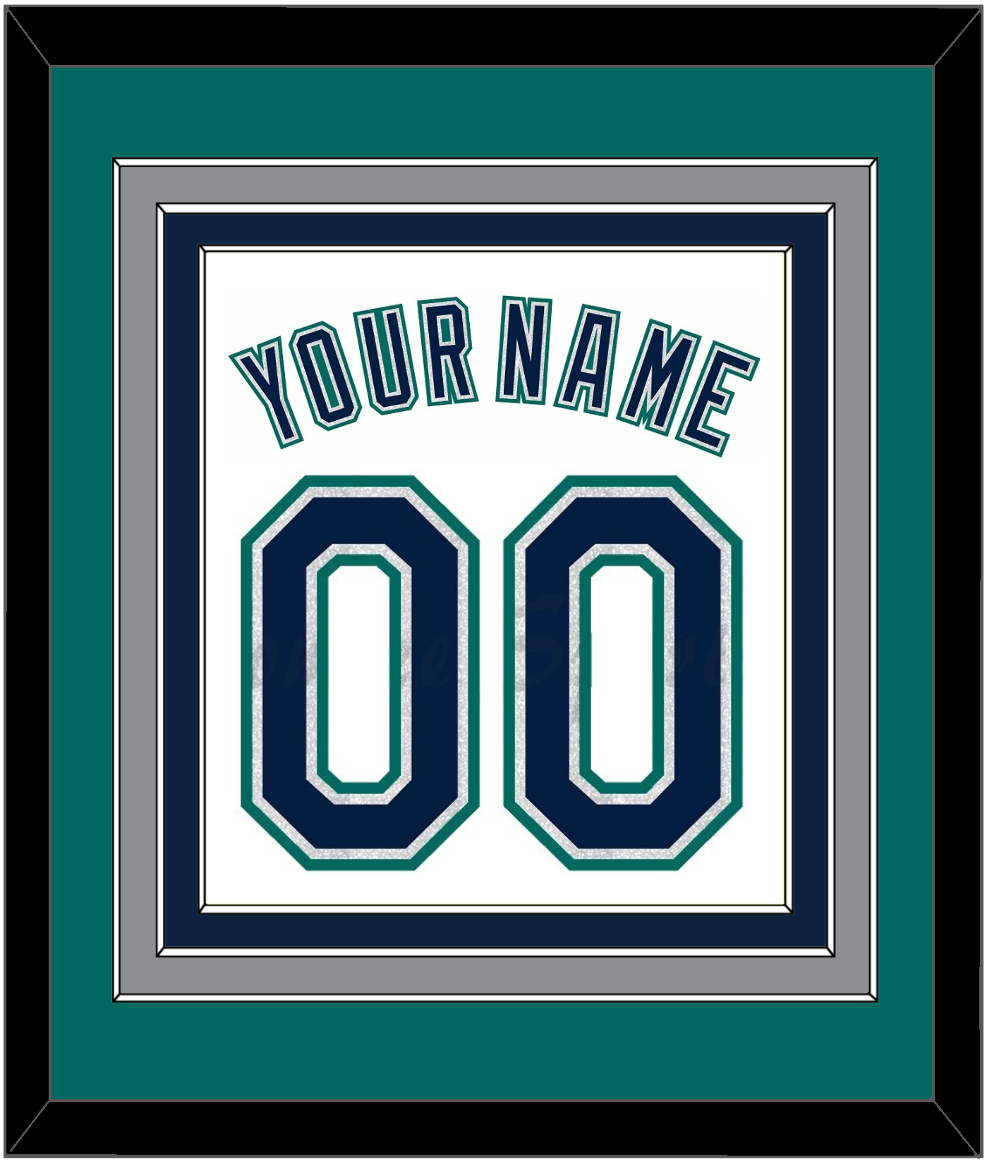 Seattle Name & Number - Home White - Premier Tier 3