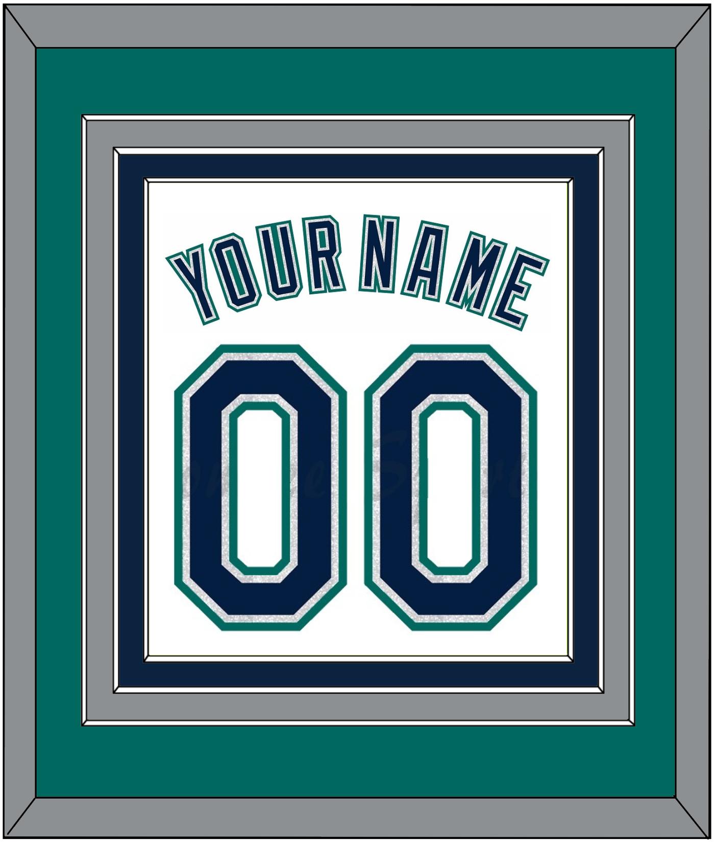 Seattle Name & Number - Home White - Premier Tier 3