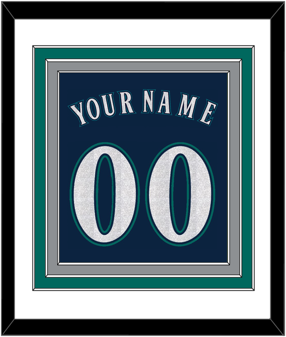 Seattle Name & Number - Alternate Road Navy - Triple Mat 1