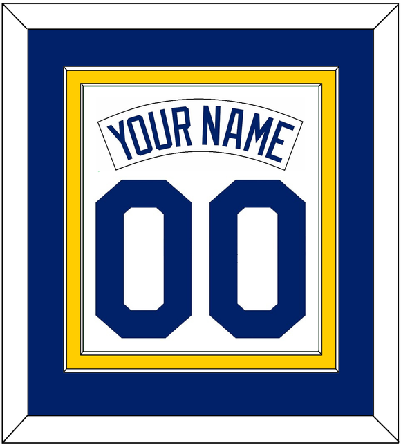 Seattle Nameplate & Number Combined - Home White (1987-1992) - Double Mat 2