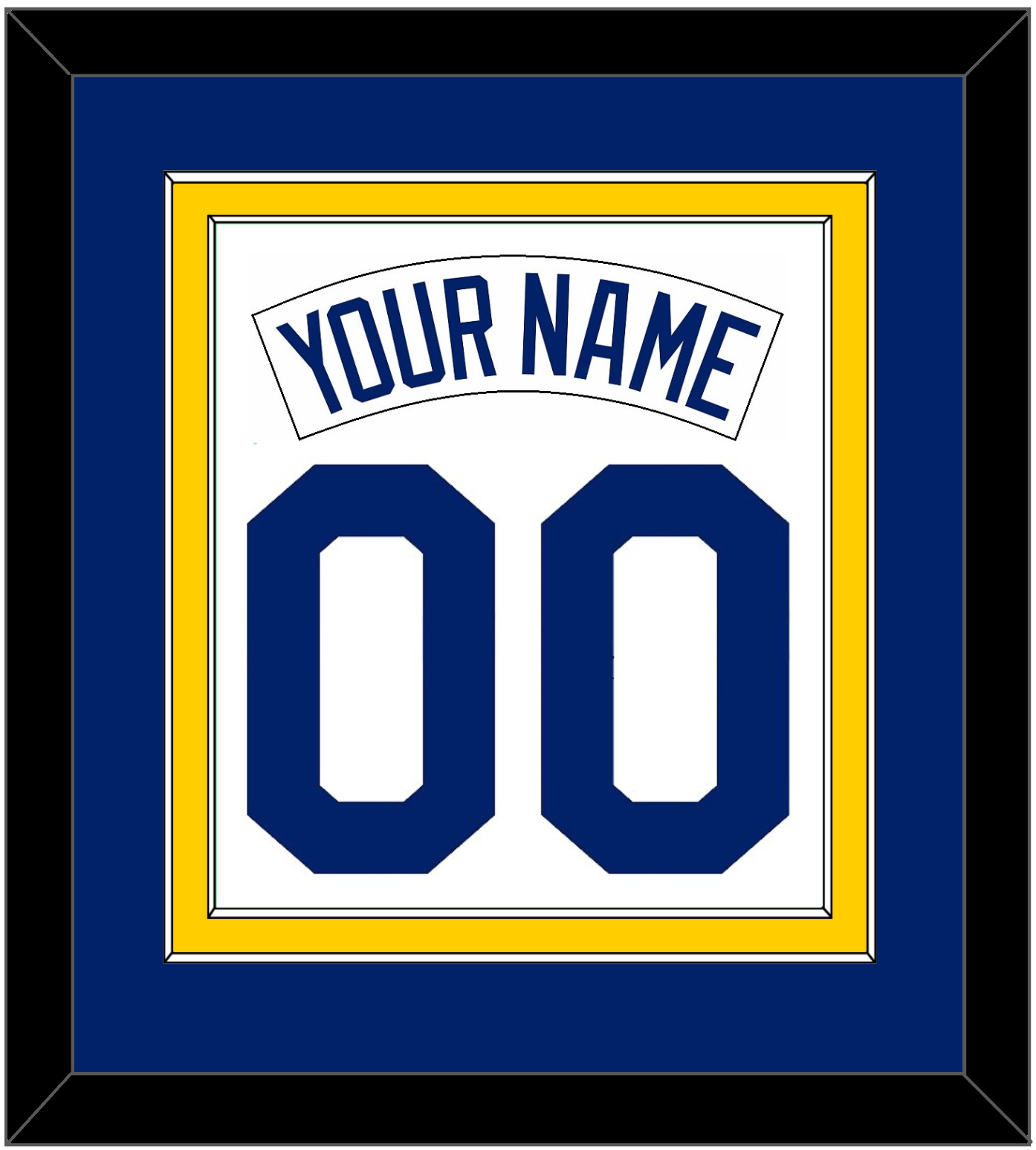 Seattle Nameplate & Number Combined - Home White (1987-1992) - Signature Tier 2