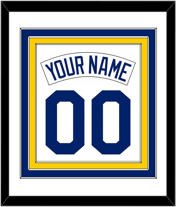 Seattle Nameplate & Number Combined - Home White (1987-1992) - Triple Mat 1