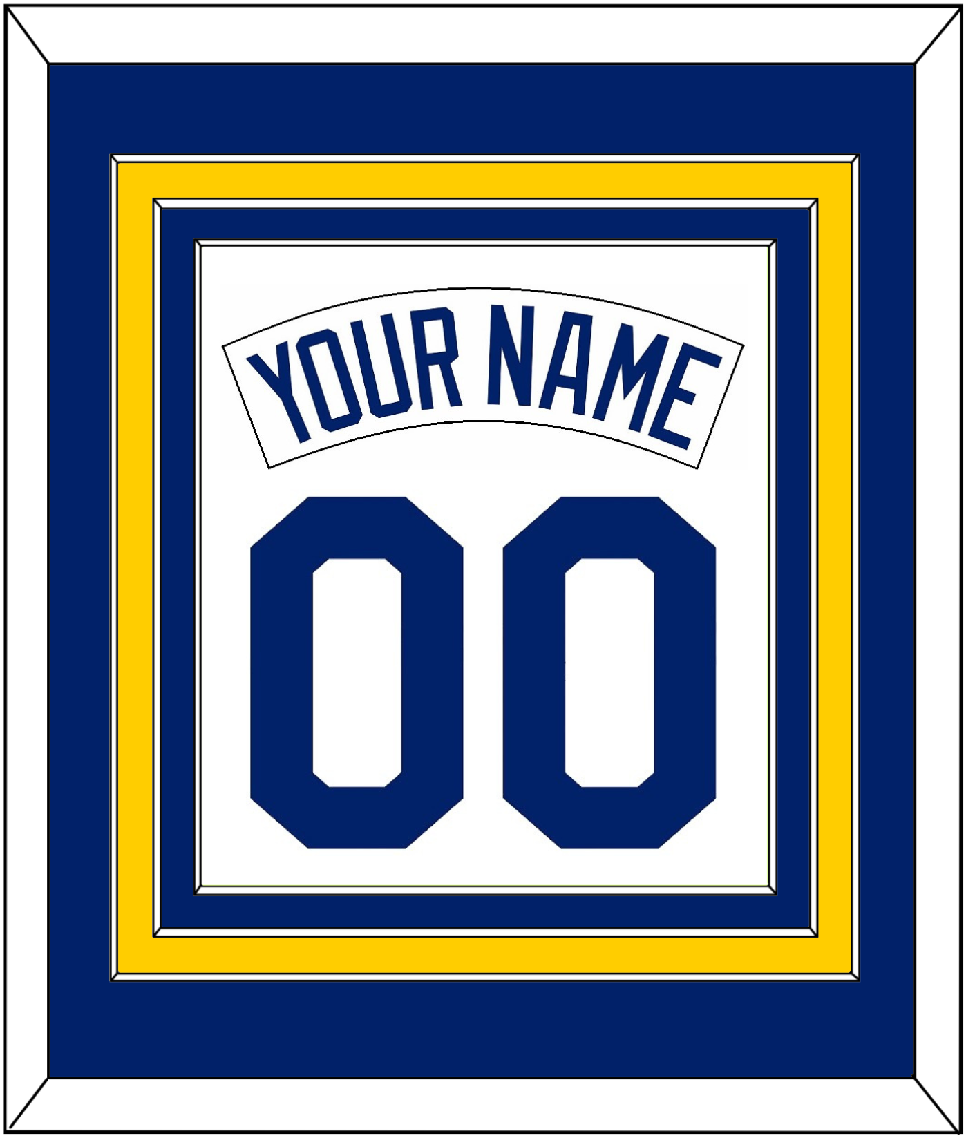 Seattle Nameplate & Number Combined - Home White (1987-1992) - Premier Tier 2