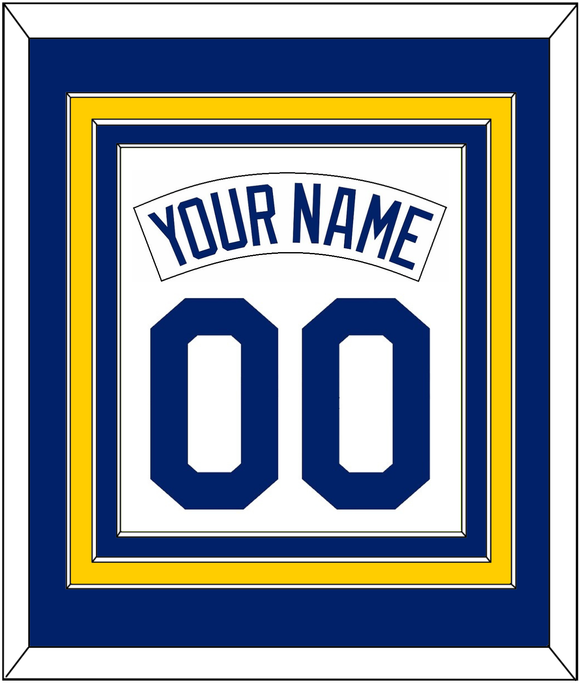 Seattle Nameplate & Number Combined - Home White (1987-1992) - Triple Mat 2
